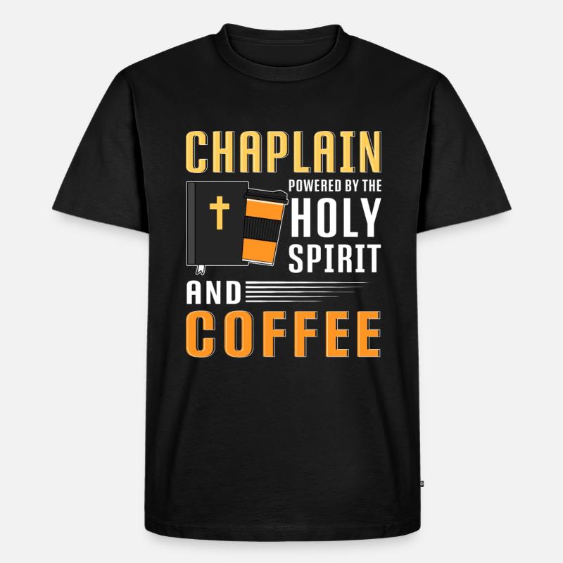 Kaplan Pfarrer - Männer Premium Bio T-Shirt - Schwarz