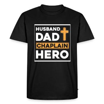 Chaplain Parish Priest - Men's Premium Organic T-Shirt - black - Front - Nico (187cm)