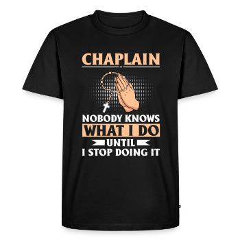 Chaplain Parish Priest - Men's Premium Organic T-Shirt - black - Front - Nico (187cm)