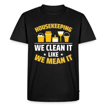 Week of Appreciation for Housekeeping - Men's Premium Organic T-Shirt - black - Front - Nico (187cm)