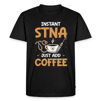 STNA Certified Nursing Assistant - Men's Premium Organic T-Shirt - black - Front - Nico (187cm)