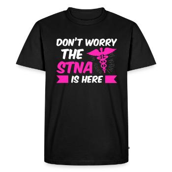 STNA Certified Nursing Assistant - Men's Premium Organic T-Shirt - black - Front - Nico (187cm)