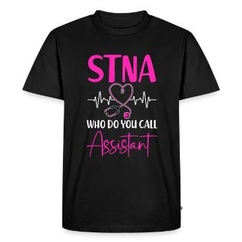Infirmière auxiliaire certifiée STNA - T-shirt Premium bio Homme - noir - Devant - Nico (187cm)