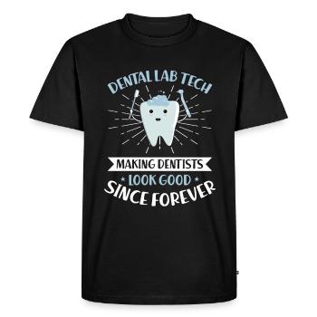 Prothésiste dentaire Prothésiste dentaire - T-shirt Premium bio Homme - noir - Devant - Nico (187cm)