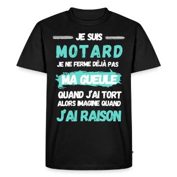 JE SUIS MOTARD... - T-shirt Premium bio Homme - noir - Devant - Nico (187cm)