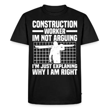 Ouvrier du bâtiment - T-shirt Premium bio Homme - noir - Devant - Nico (187cm)
