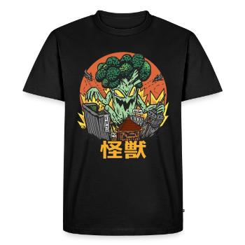 Giant Broccoli Sunset Japanese - Men's Premium Organic T-Shirt - black - Front - Nico (187cm)