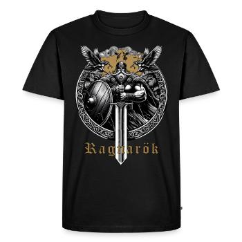 Ragnarök - Viking Warrior in Epic Norse Apocalypse - Men's Premium Organic T-Shirt - black - Front - Nico (187cm)