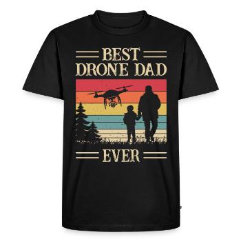 Meilleur papa de drone de tous les temps - Pilote de drone - Fête des pères - T-shirt Premium bio Homme - noir - Devant - Nico (187cm)
