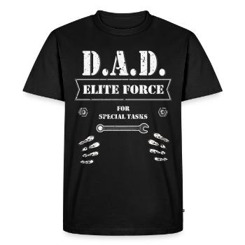 Papa - Force d’élite pour les tâches spéciales - Repair Army - T-shirt Premium bio Homme - noir - Devant - Nico (187cm)