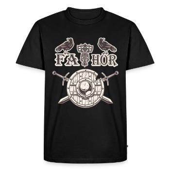 Fathor Viking - Père de famille - Fête des pères - T-shirt Premium bio Homme - noir - Devant - Nico (187cm)