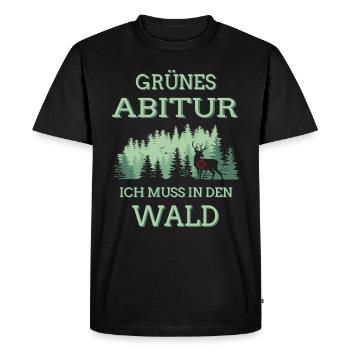 Jäger Grünes Abitur mit Hirsch - Jagdschein - Männer Premium Bio T-Shirt - Schwarz - Vorne - Nico (187cm)