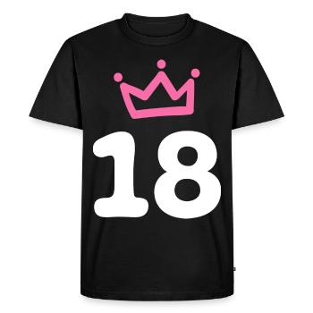 18 years birthday Krone - Men's Premium Organic T-Shirt - black - Front - Nico (187cm)