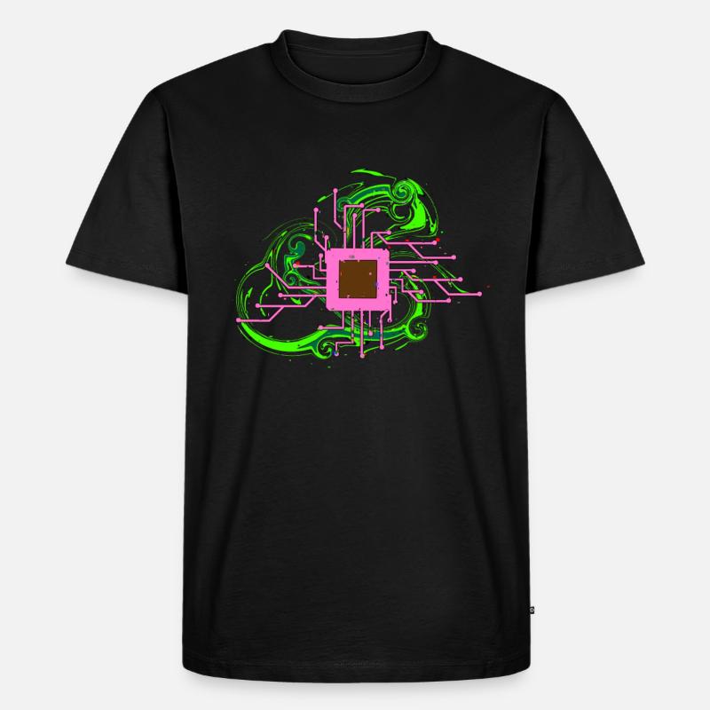 Computer CPU - Männer Premium Bio T-Shirt - Schwarz