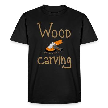 Sculpture sur bois - T-shirt Premium bio Homme - noir - Devant - Nico (187cm)