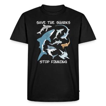 Types de requins Espèces de requins - T-shirt Premium bio Homme - noir - Devant - Nico (187cm)