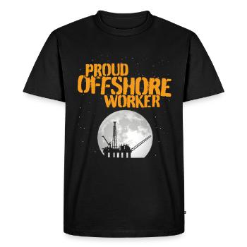 Proud Offshore Worker - Men's Premium Organic T-Shirt - black - Front - Nico (187cm)