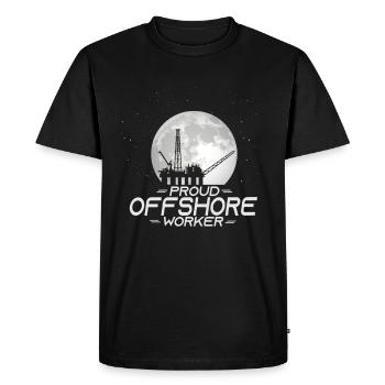 Proud Offshore Worker - Men's Premium Organic T-Shirt - black - Front - Nico (187cm)