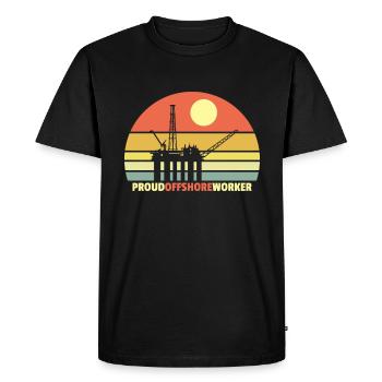 Proud Offshore Worker - Men's Premium Organic T-Shirt - black - Front - Nico (187cm)
