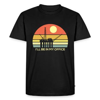 Je serai dans mon bureau - T-shirt Premium bio Homme - noir - Devant - Nico (187cm)