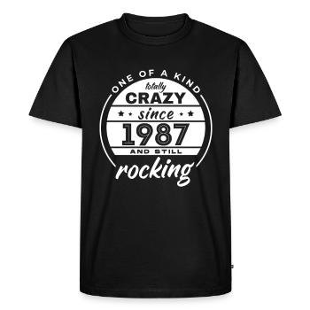 One Of A Kind Totally Crazy Since 1987 Rocking - Men's Premium Organic T-Shirt - black - Front - Nico (187cm)