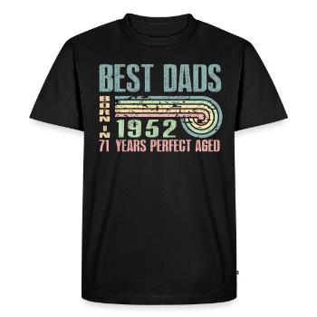 The best fathers were born in 1952, 71 years old, - Men's Premium Organic T-Shirt - black - Front - Nico (187cm)
