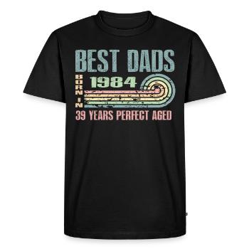 Les meilleurs pères sont nés en 1984, 39 ans, - T-shirt Premium bio Homme - noir - Devant - Nico (187cm)