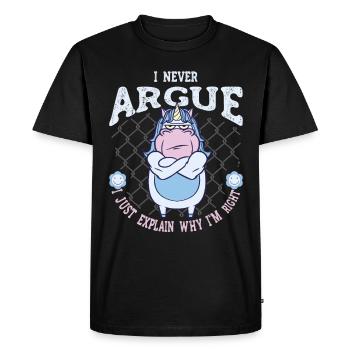I'm not arguing, I'm just explaining why - Men's Premium Organic T-Shirt - black - Front - Nico (187cm)