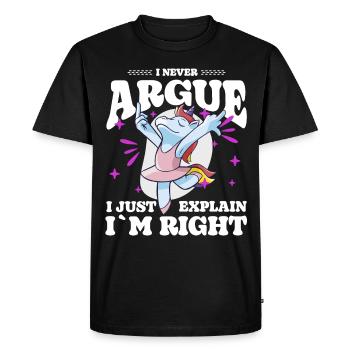 I'm not arguing, I'm just explaining why - Men's Premium Organic T-Shirt - black - Front - Nico (187cm)