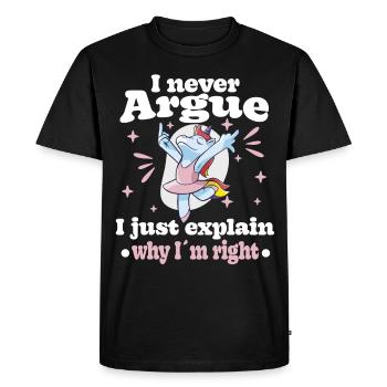 I'm not arguing, I'm just explaining why - Men's Premium Organic T-Shirt - black - Front - Nico (187cm)