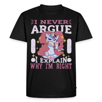 I'm not arguing, I'm just explaining why - Men's Premium Organic T-Shirt - black - Front - Nico (187cm)