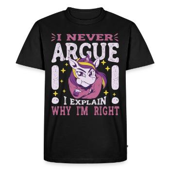 I'm not arguing, I'm just explaining why - Men's Premium Organic T-Shirt - black - Front - Nico (187cm)