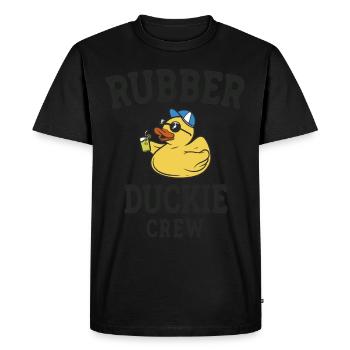 Gummi And Gul Duckie Crew Bad Ænder Ælling - Herre Premium økologisk T-shirt - sort - Foran - Nico (187cm)