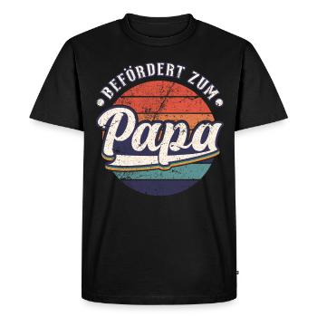 Frischgebackener Papa, Befördert zum Papa - Männer Premium Bio T-Shirt - Schwarz - Vorne - Nico (187cm)