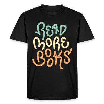 Read more books - Men's Premium Organic T-Shirt - black - Front - Nico (187cm)