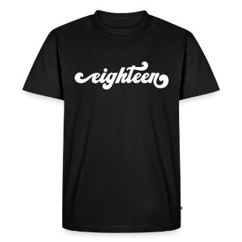 18 et enfin 18e anniversaire | 18 ans d’âge légal - T-shirt Premium bio Homme - noir - Devant - Nico (187cm)