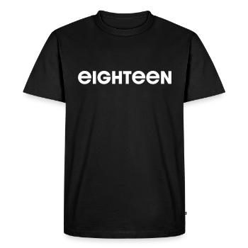 18 et enfin 18e anniversaire | 18 ans d’âge légal - T-shirt Premium bio Homme - noir - Devant - Nico (187cm)