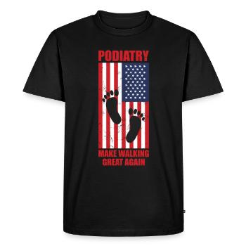 Podiatre, Pédicure, Podiatrie, Cadeaux - T-shirt Premium bio Homme - noir - Devant - Nico (187cm)