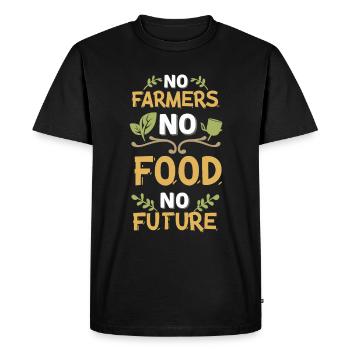 No Farmers No Food No Future Farmer Farmer - Men's Premium Organic T-Shirt - black - Front - Nico (187cm)