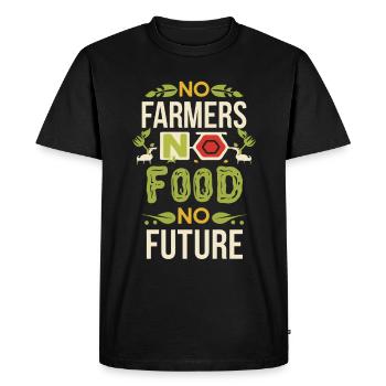 No Farmers No Food No Future Farmer Farmer - Men's Premium Organic T-Shirt - black - Front - Nico (187cm)