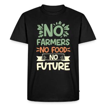 No Farmers No Food No Future Farmer Farmer - Men's Premium Organic T-Shirt - black - Front - Nico (187cm)
