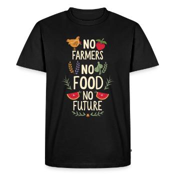 No Farmers No Food No Future Farmer Farmer - Men's Premium Organic T-Shirt - black - Front - Nico (187cm)