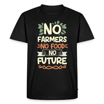 No Farmers No Food No Future Farmer Farmer - Men's Premium Organic T-Shirt - black - Front - Nico (187cm)