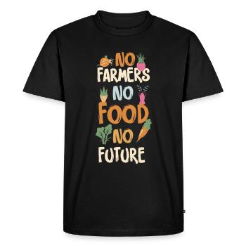 No Farmers No Food No Future Farmer Farmer - Men's Premium Organic T-Shirt - black - Front - Nico (187cm)