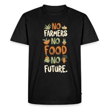 No Farmers No Food No Future Farmer Farmer - Men's Premium Organic T-Shirt - black - Front - Nico (187cm)