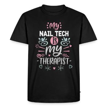 My Tech Nail Is My Therapist Nail Art - Men's Premium Organic T-Shirt - black - Front - Nico (187cm)