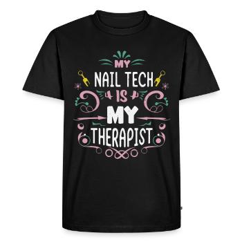 My Tech Nail Is My Therapist Nail Art - Men's Premium Organic T-Shirt - black - Front - Nico (187cm)
