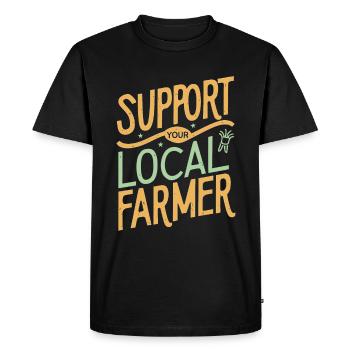 Soutenez votre agriculteur local Bauer Landwirt - T-shirt Premium bio Homme - noir - Devant - Nico (187cm)