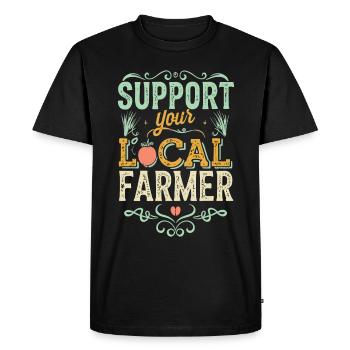 Support Your Local Farmer Bauer Landwirt - Men's Premium Organic T-Shirt - black - Front - Nico (187cm)