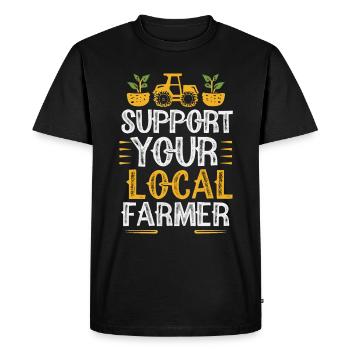 Support Your Local Farmer Bauer Landwirt - Men's Premium Organic T-Shirt - black - Front - Nico (187cm)